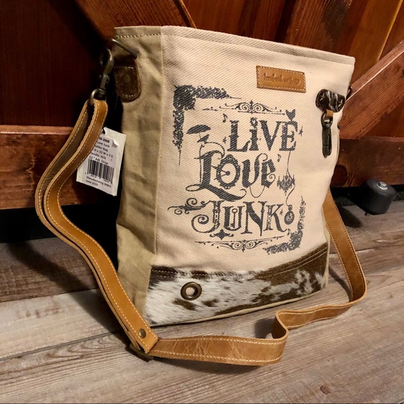 Live Love Junk shoulder bag purse upcycled - Picture 7 of 7